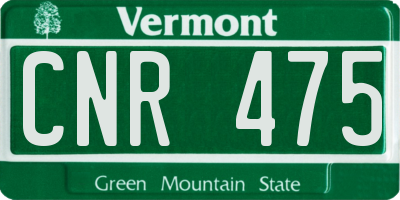 VT license plate CNR475