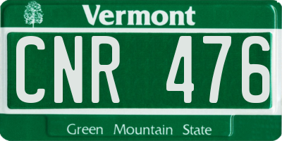 VT license plate CNR476