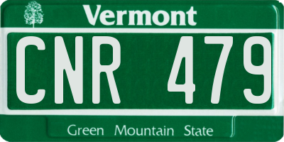 VT license plate CNR479