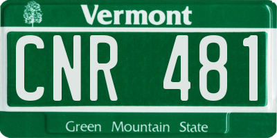 VT license plate CNR481