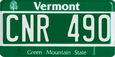 VT license plate CNR490