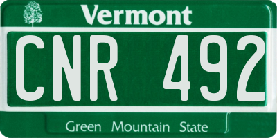 VT license plate CNR492