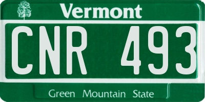 VT license plate CNR493