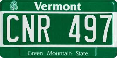 VT license plate CNR497