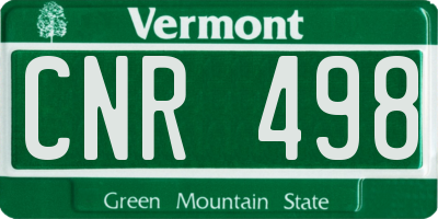 VT license plate CNR498