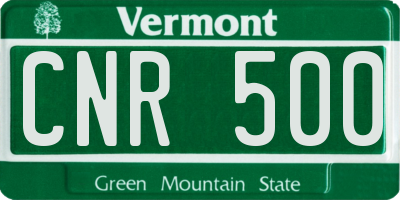 VT license plate CNR500