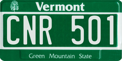 VT license plate CNR501