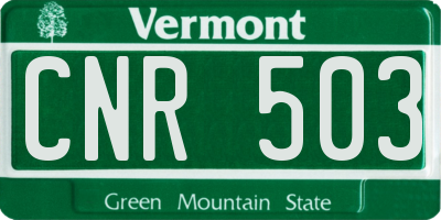 VT license plate CNR503