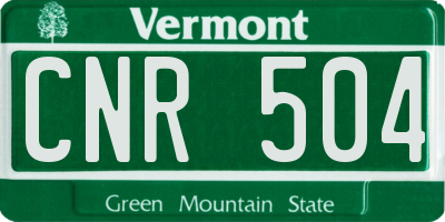 VT license plate CNR504