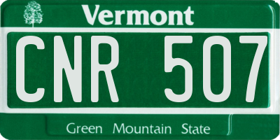VT license plate CNR507