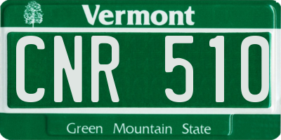 VT license plate CNR510
