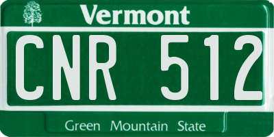 VT license plate CNR512