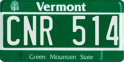VT license plate CNR514