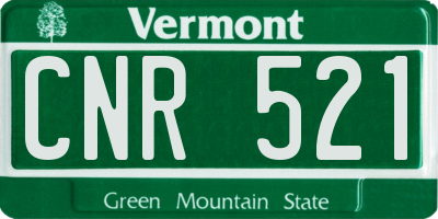 VT license plate CNR521