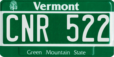VT license plate CNR522