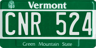 VT license plate CNR524