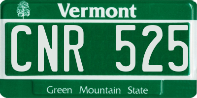 VT license plate CNR525