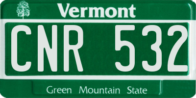VT license plate CNR532