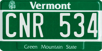 VT license plate CNR534
