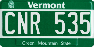 VT license plate CNR535