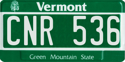 VT license plate CNR536