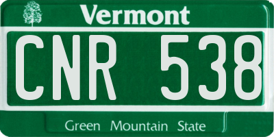 VT license plate CNR538