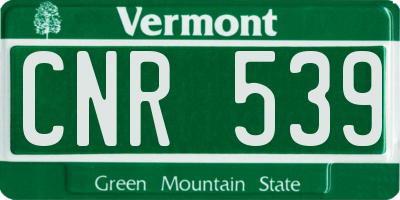 VT license plate CNR539