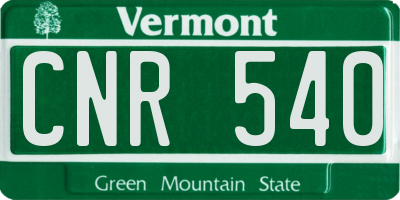 VT license plate CNR540