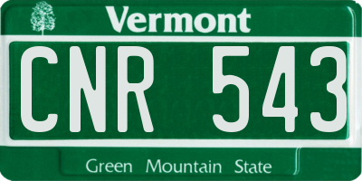 VT license plate CNR543