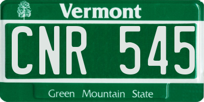 VT license plate CNR545