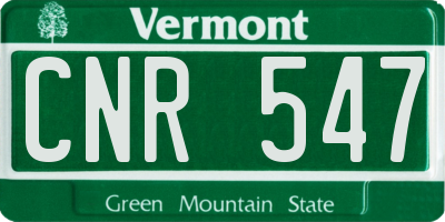 VT license plate CNR547