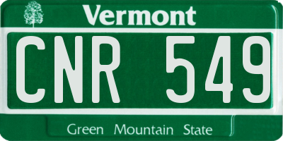 VT license plate CNR549