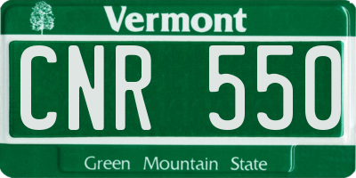 VT license plate CNR550