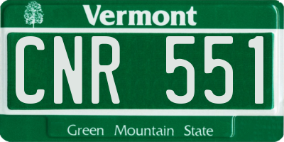 VT license plate CNR551