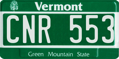 VT license plate CNR553