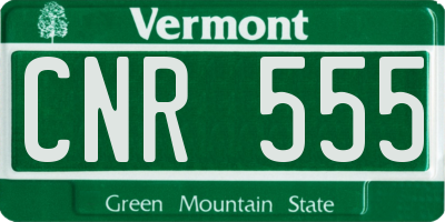 VT license plate CNR555