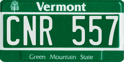 VT license plate CNR557