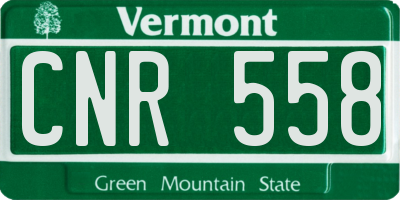 VT license plate CNR558