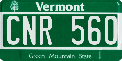 VT license plate CNR560
