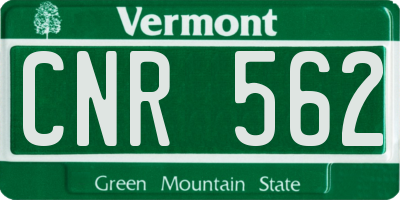 VT license plate CNR562