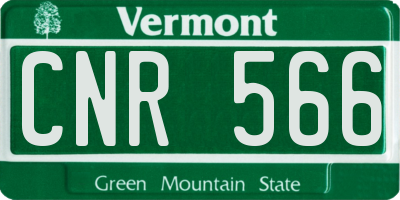 VT license plate CNR566