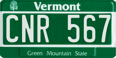 VT license plate CNR567