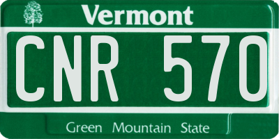 VT license plate CNR570