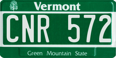VT license plate CNR572
