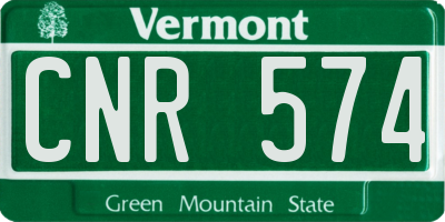 VT license plate CNR574