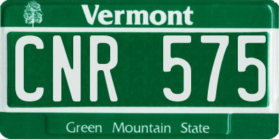 VT license plate CNR575