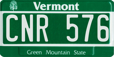 VT license plate CNR576