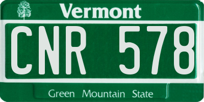 VT license plate CNR578