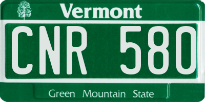 VT license plate CNR580