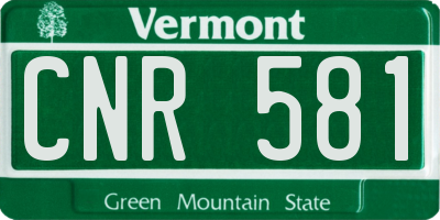 VT license plate CNR581